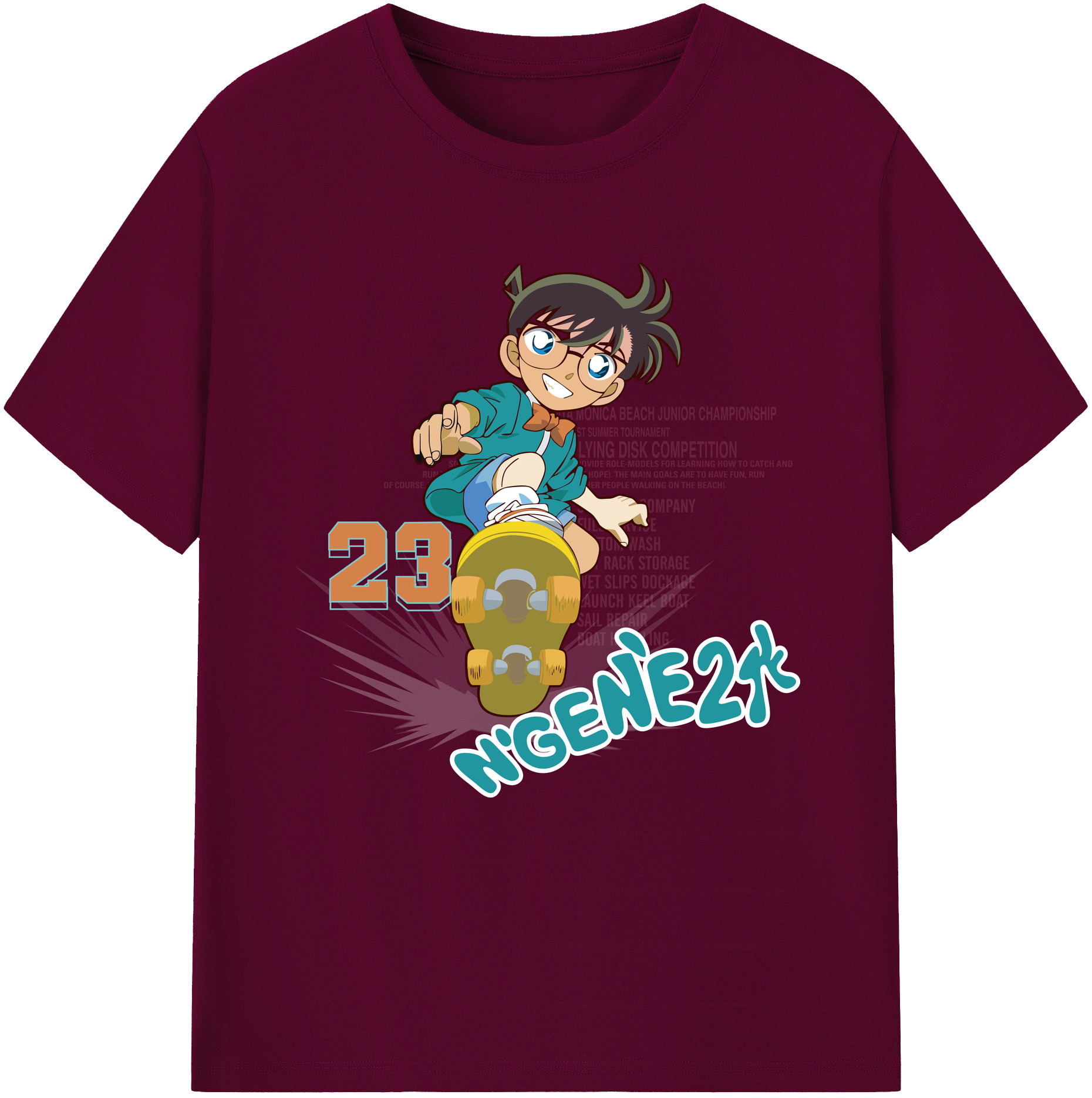（画像用） 名探偵コナン 江戸川 コナン Detective Conan Conan Edogawa レディースカジュアルプリントTシャツ（綿100％）